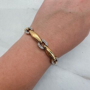 Vintage Panetta rhinestone and gold tone bracelet